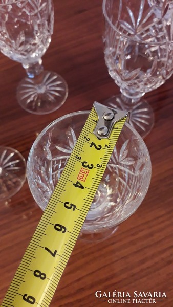 Régi kristály talpas pohár talpaspohár készlet 6 db