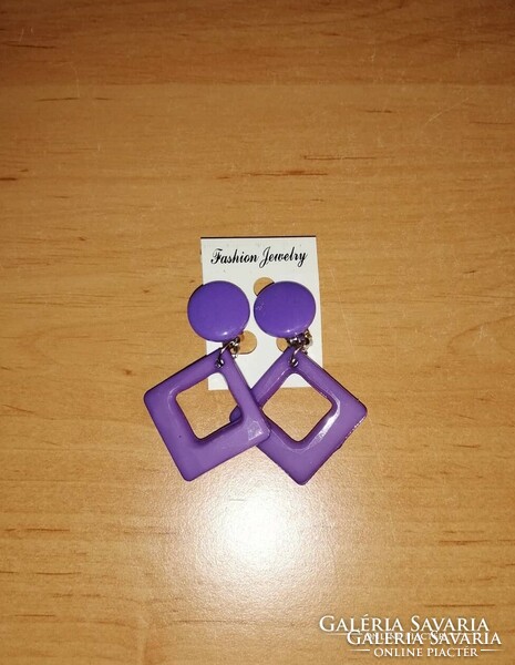 Purple jewelry with plastic clip earrings