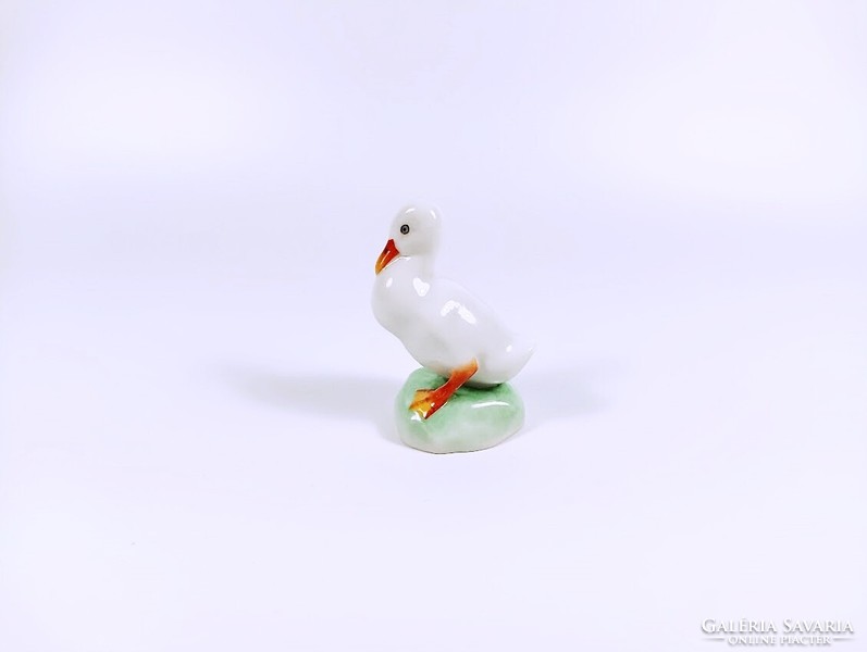 Herend, white duck, hand-painted antique porcelain figure, flawless! (H118)