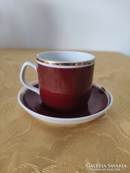 Hollóházi barna kávéscsésze készlet