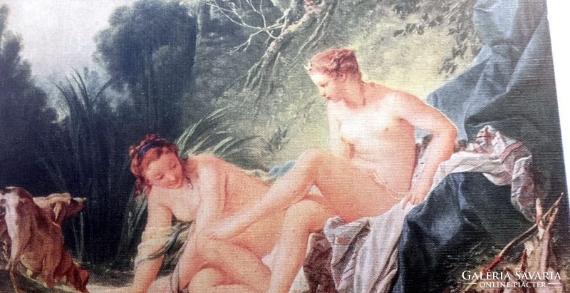 Erotic antique petitpoint tapestry - after a painting by f.Boucher-art&decoration