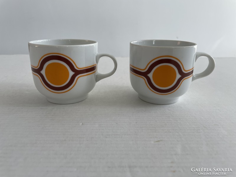 Old, retro lowland porcelain bella, 2 coffee cups with canteen pattern