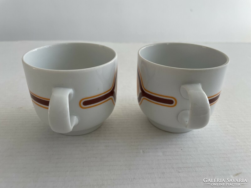 Old, retro lowland porcelain bella, 2 coffee cups with canteen pattern