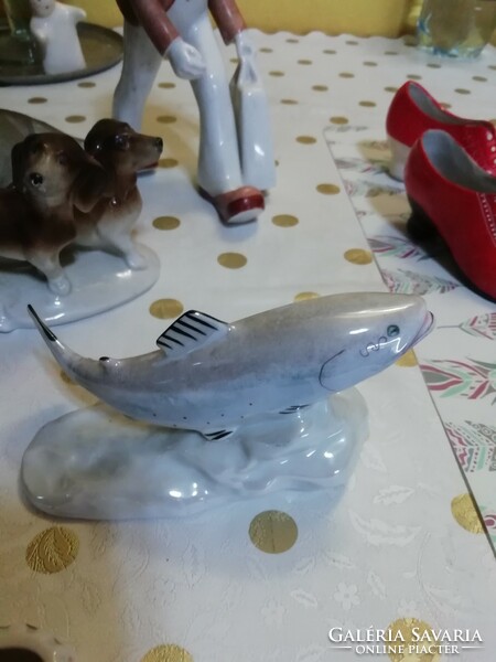 Old porcelain figure fish in perfect condition