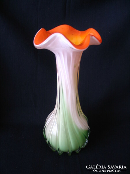 Thick, laminated glass vase