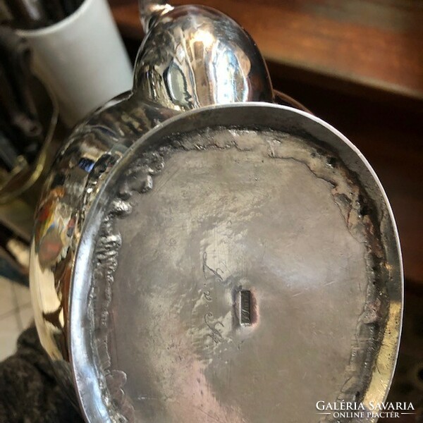 Art deco heat-resistant teapot, alpaca, marked, argentor, 30 cm.