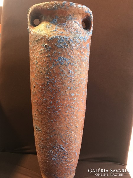 Nagy méretű kerámia váza, szép élénk mázzal