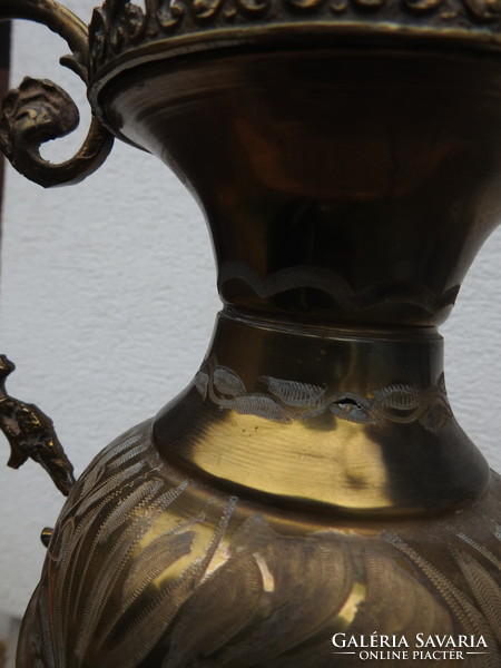 Antik hatalmas réz serlegváza - gravírozott váza