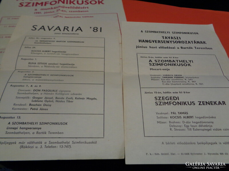 A Szombathelyi Szinfónikusok  a munkás művelödésért  1981,június 27.