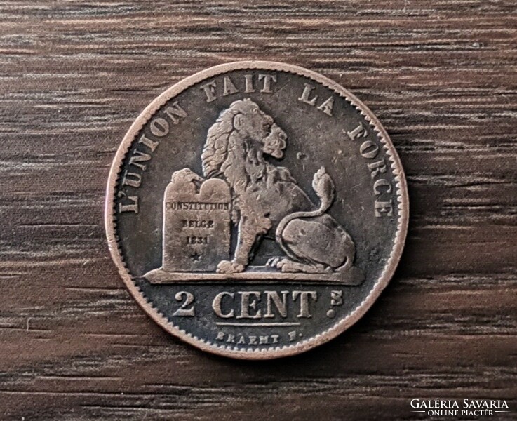 2 Cents, Belgium 1875