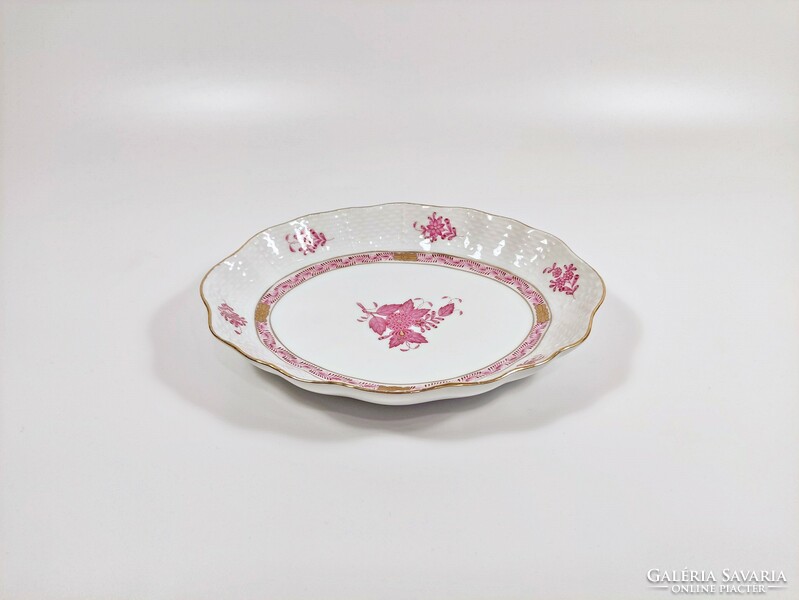 Herend, purple appony pattern sauce bowl (212), hand-painted porcelain, flawless! (J368)