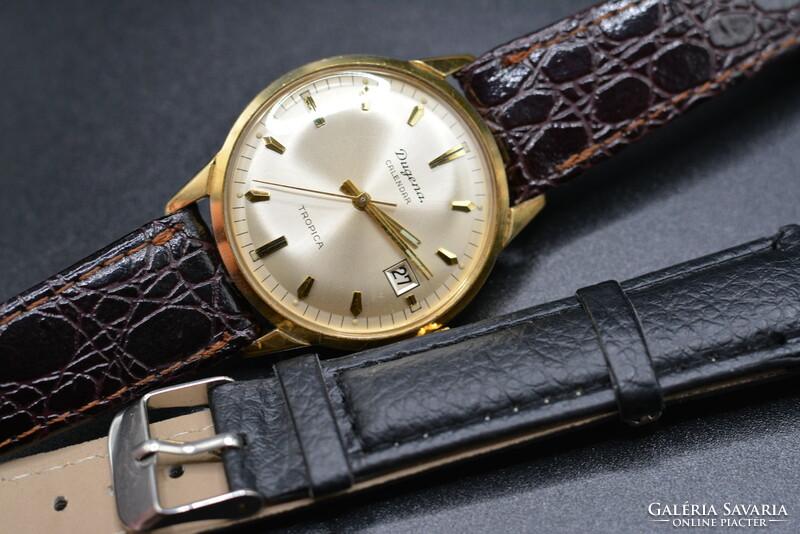 Dugena calendar tropica gold-plated watch