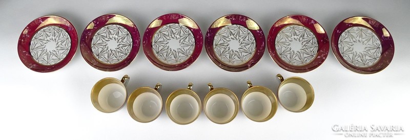 1N050 old gilded Czech porcelain coffee set