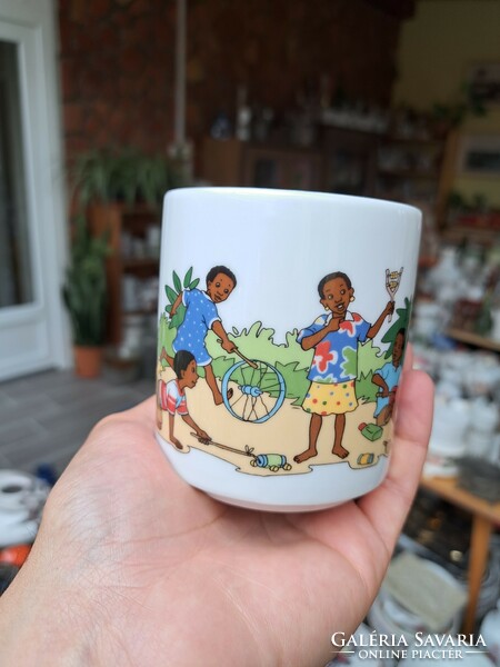 Rare Bavarian figured porcelain mug collector's beauty
