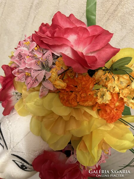 Headdress decorated with artificial flowers for sale