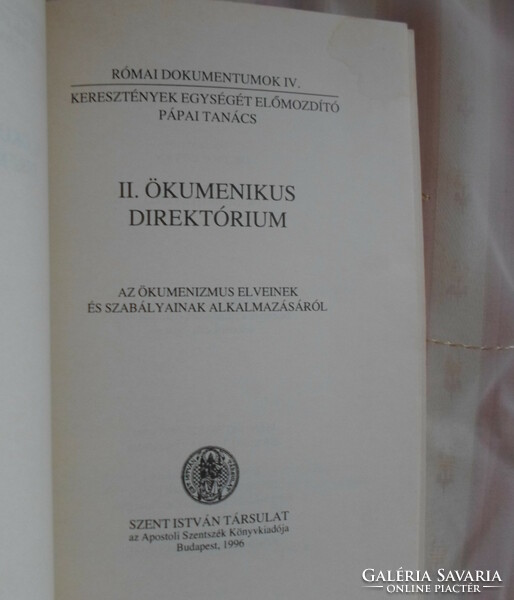 Római dokumentumok IV.: II. Ökumenikus Direktórium (Szent István Társulat, 1996)