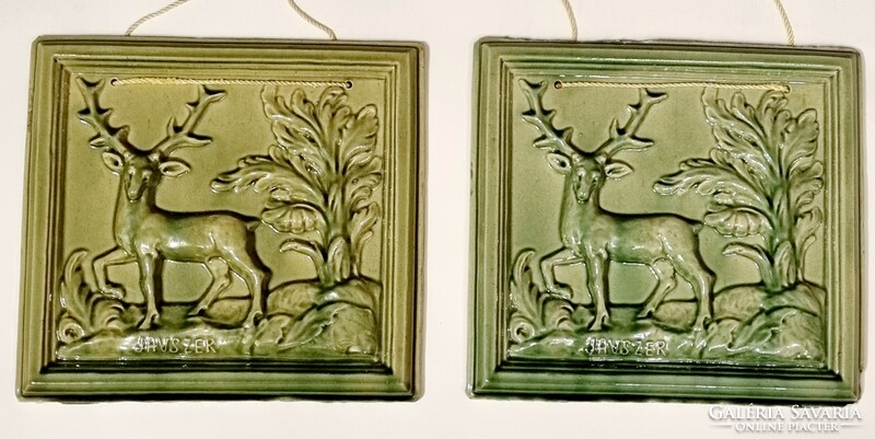 2 pcs deer deer ceramic wall ornament - ep
