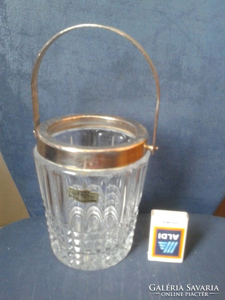 German branded art deco / vintage ice cube holder with lead crystal