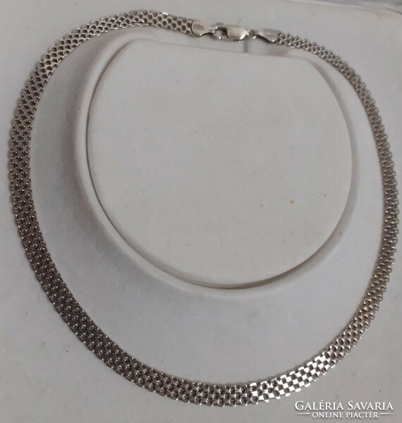 Marked silver wide necklace made with sophisticated work