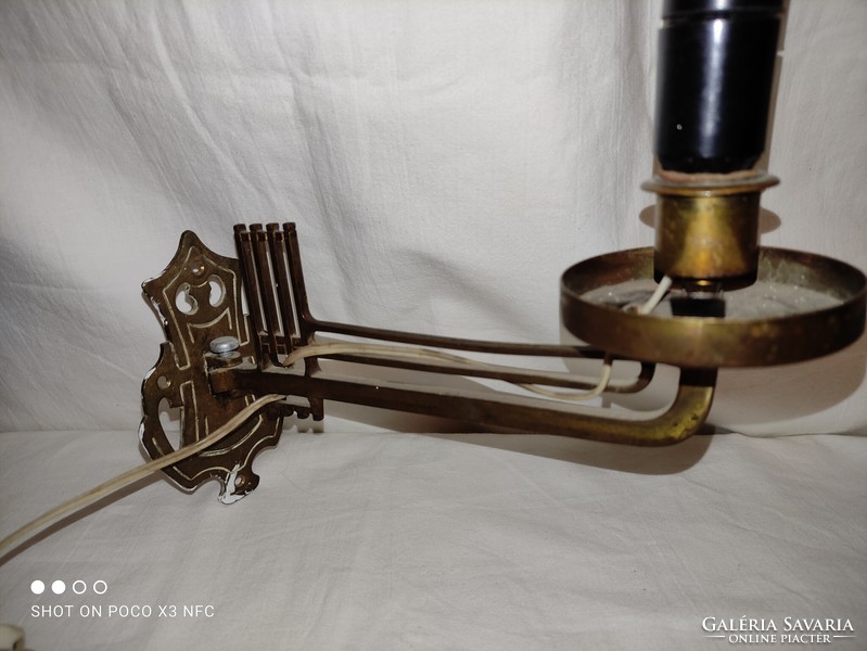 MOST MEGÉRI ÁRON! Antik régi szecessziós réz fali lámpa zongora lámpa?