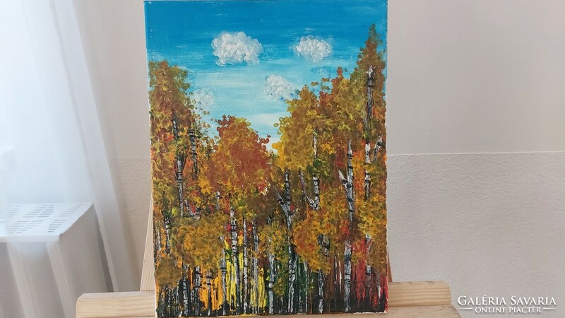 (K) cozy forest painting 30x40 cm