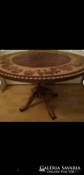 Intarziás asztal antik póklábú