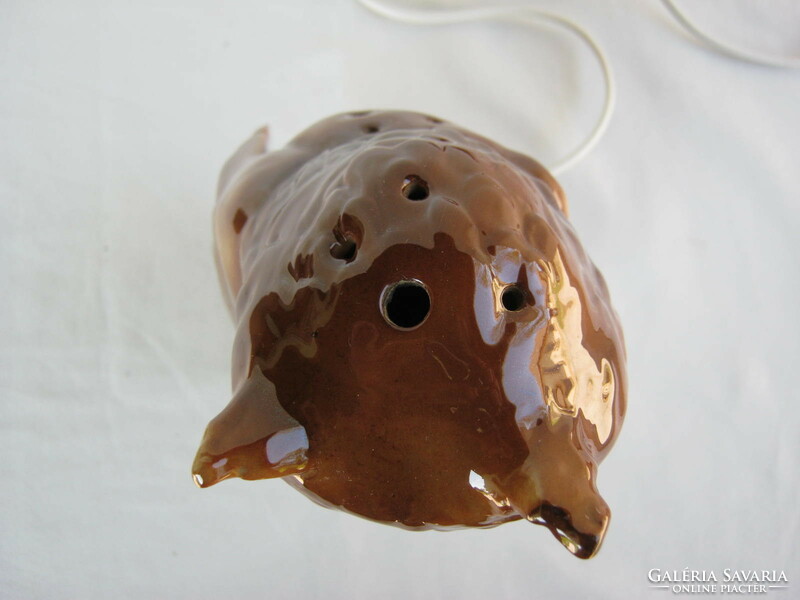 Owl figural porcelain lamp
