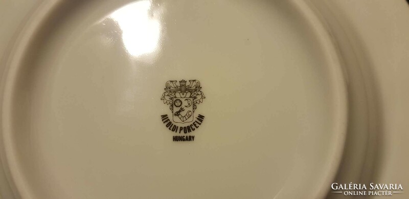 Alföldi porcelán barna csíkos kis tányér 16,5 cm