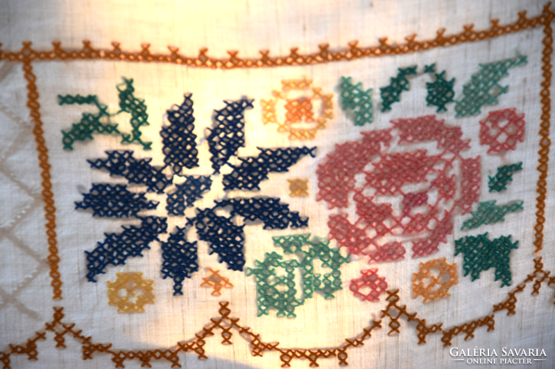 Old folk tradition large linen linen tablecloth tablecloth tablecloth hand embroidered 148 x 122