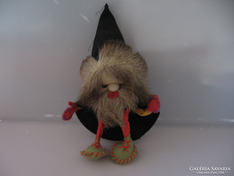 Collectible, old Scandinavian real fur gnome, elf, dwarf