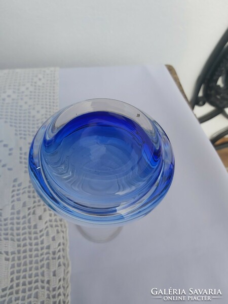 Beautiful (bohemian? Murano?) Czech glass blue vase collector's item