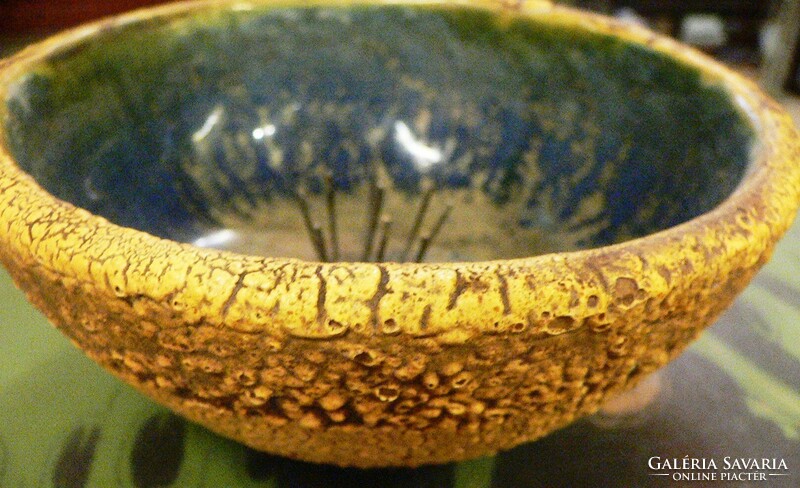 Retro ceramic flower bowl marked
