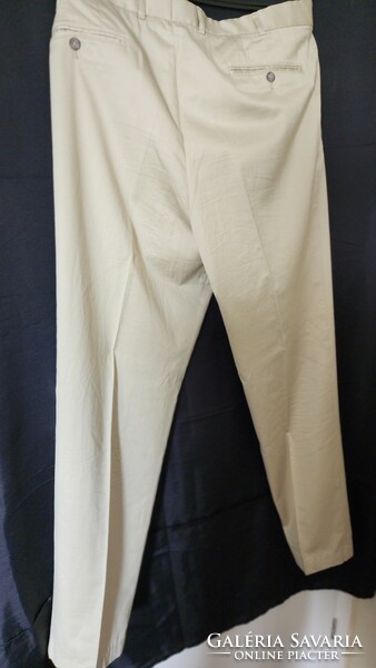 Extravagant 100 cotton beige trousers classic elegant size: 52 xl premium quality