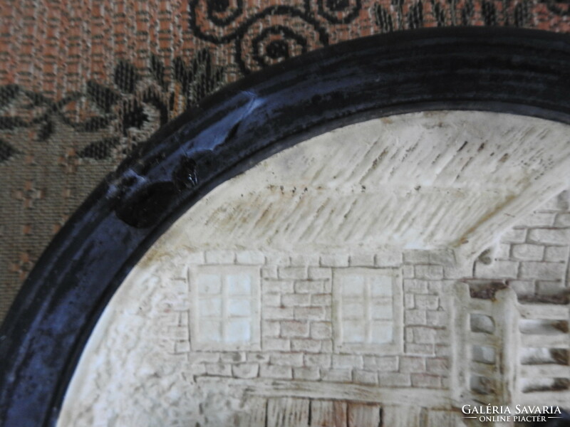 Antique papier mache wall plate - wall plate - wall plate / plate
