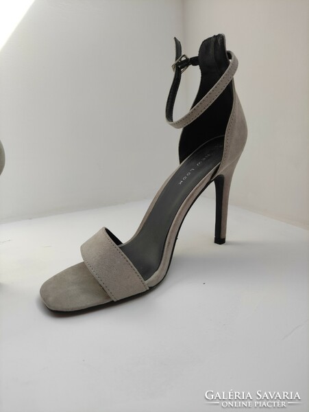 New look 38 as dove gray stiletto sandals worn once