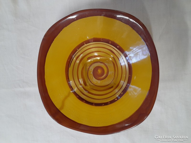 Italy murano, Murano hand-painted glass centerpiece, offerer. 21 Cm.