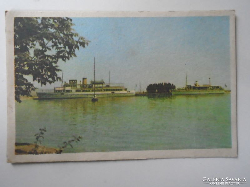 D195395 old postcard Balaton - ship 1958