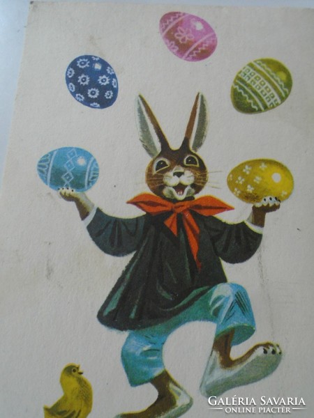 D195364 5 old bunny postcards - Easter - 1960s
