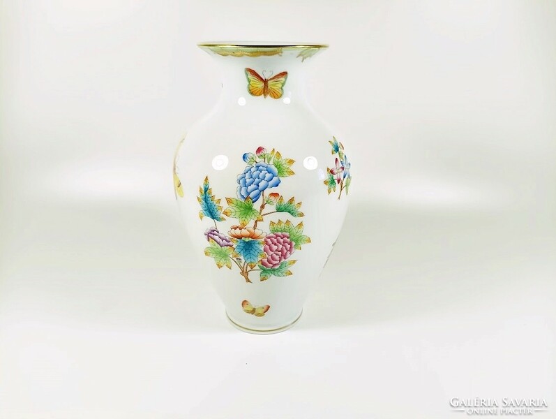 Herendi, victoria (vbo) patterned vase, hand-painted porcelain, perfect (h120)