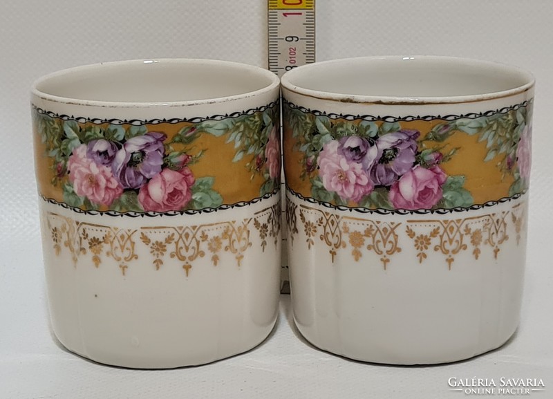 Czech colorful flower pattern porcelain mug 2 pcs (2629)