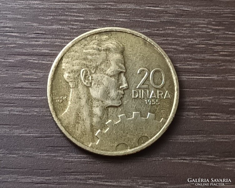 20 dinár,Jugoszlávia 1955