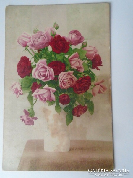 D195432 old postcard - roses 1915