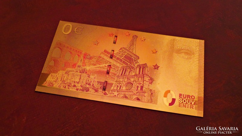 Gold-plated 0 euro souvenir banknote commemorating the 2018 soccer eub - russia
