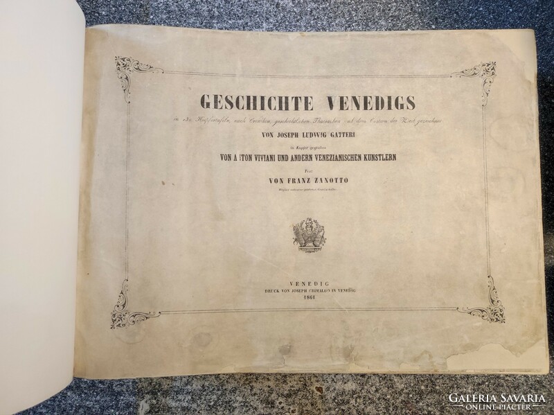 F.Zanotto: history of Venice. 1861 Es edition. With 150 copper engravings..43 X 31 cm. (German language) rare!