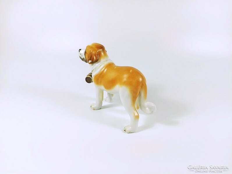Dog from Herend, Bernard Hill, hand-painted porcelain figurine, perfect! (B138)