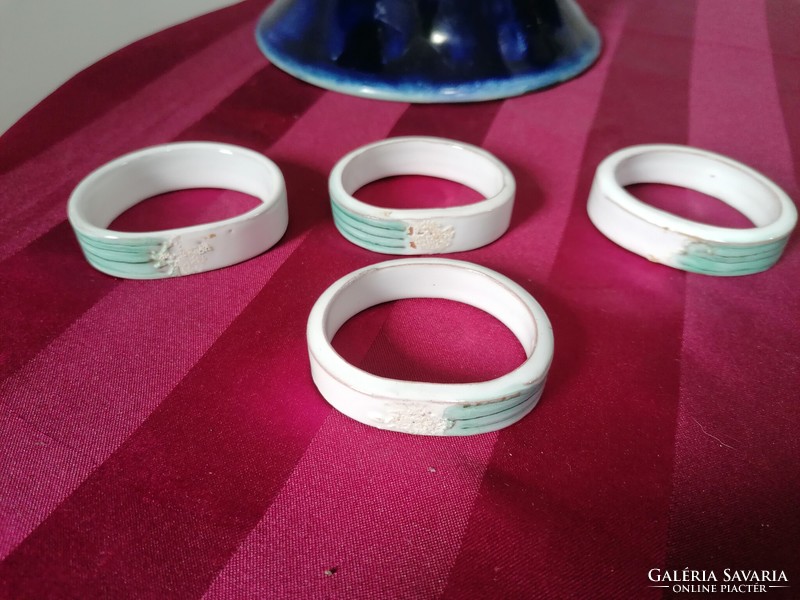 Morvay Zsuzsa kerámia tálka + 4 db szalvéta gyűrű