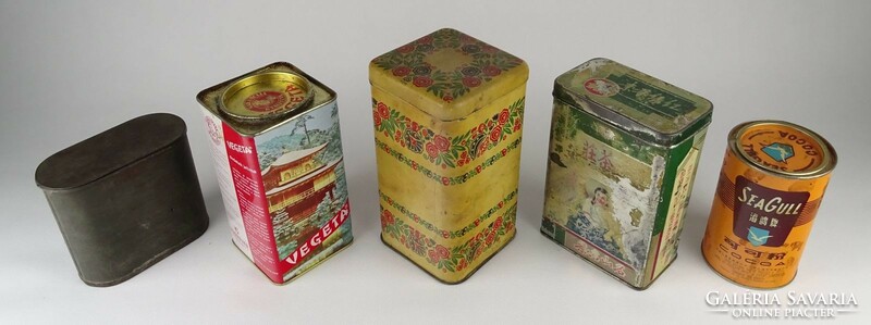 1N105 old and antique metal box tin box 5 pieces