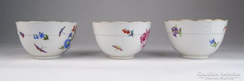 0V662 antique Herend porcelain tea cup 3 pieces 1920