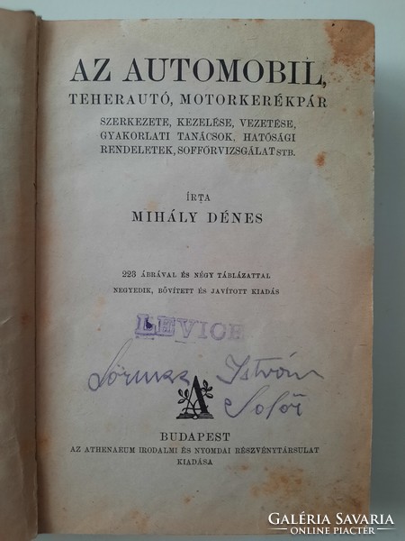Mihály dénes: the automobile, truck, motorcycle