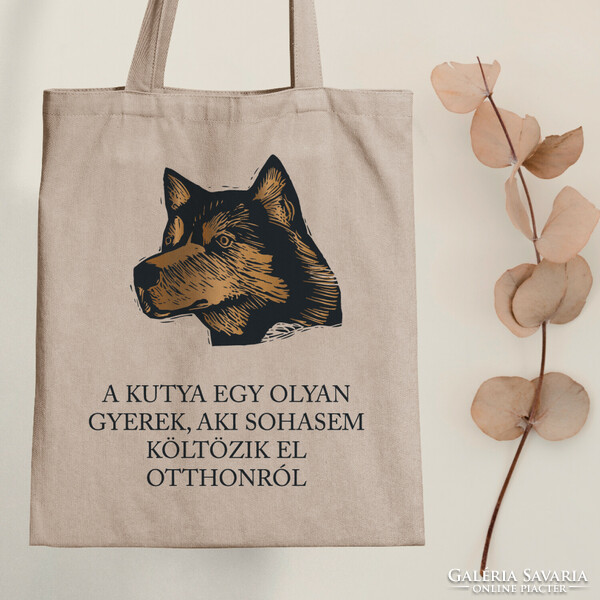 The dog never moves - dog canvas bag with a quote